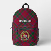 Clan MacDougall Crest over tartan Bedrukte Rugzak (Voorkant)