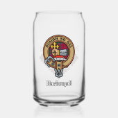 Clan MacDougall Crest over Tartan Blikvorm Glas (Voorkant)
