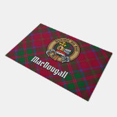 Clan MacDougall Crest over Tartan Deurmat (Schuin)