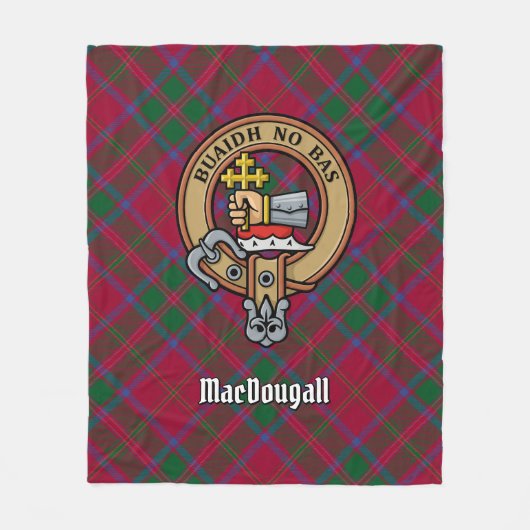 Clan MacDougall Crest over Tartan Fleece Deken (Voorkant)