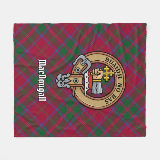 Clan MacDougall Crest over Tartan Fleece Deken (Voorkant (Horizontaal))