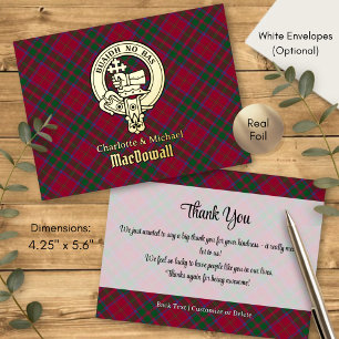 Clan MacDougall Crest over Tartan Folie Uitnodiging Briefkaart