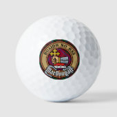 Clan MacDougall Crest over Tartan Golfballen (Voorkant)