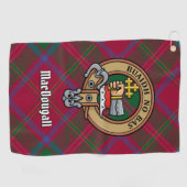 Clan MacDougall Crest over Tartan Golfhanddoek (Horizontaal)