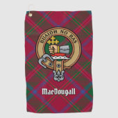 Clan MacDougall Crest over Tartan Golfhanddoek (Voorkant)