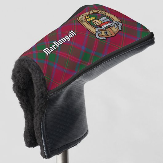 Clan MacDougall Crest over Tartan Golfheadcover (3/4 voorkant)