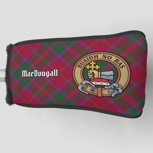 Clan MacDougall Crest over Tartan Golfheadcover (Voorkant)