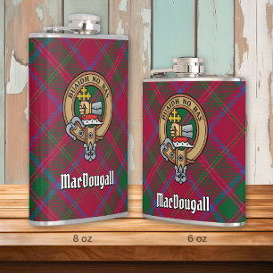 Clan MacDougall Crest over Tartan Heupfles