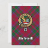 Clan MacDougall Crest over Tartan Kaart (Achterkant)
