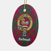 Clan MacDougall Crest over Tartan Keramisch Ornament (Links)