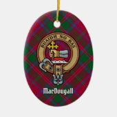 Clan MacDougall Crest over Tartan Keramisch Ornament (Voorkant)