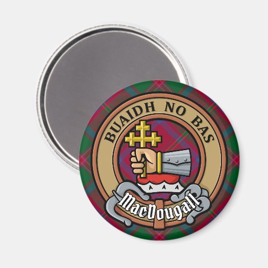 Clan MacDougall Crest over Tartan Magneet (Voorkant / Achterkant)