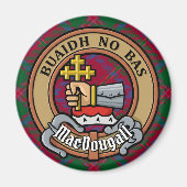 Clan MacDougall Crest over Tartan Magneet (Voorkant)