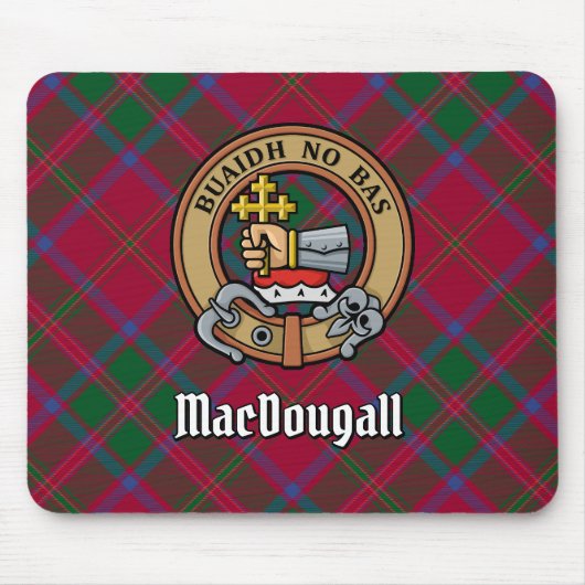 Clan MacDougall Crest over Tartan Muismat (Voorkant)