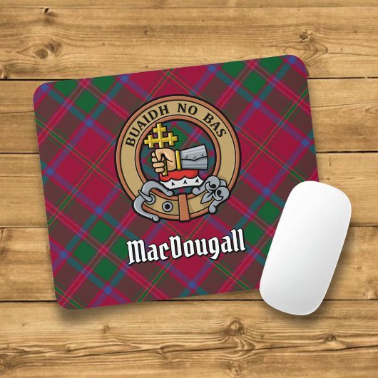 Clan MacDougall Crest over Tartan Muismat