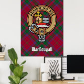 Clan MacDougall Crest over Tartan Poster (Thuiskantoor)