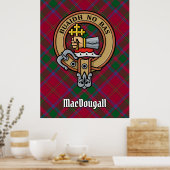 Clan MacDougall Crest over Tartan Poster (Keuken)