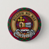 Clan MacDougall Crest over Tartan Ronde Button 5,7 Cm (Voorkant)