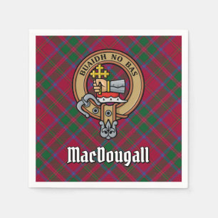 Clan MacDougall Crest over Tartan Servet