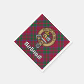 Clan MacDougall Crest over Tartan Servet (Hoek)