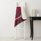 Clan MacDougall Crest over Tartan Sherpa Deken (In situ)