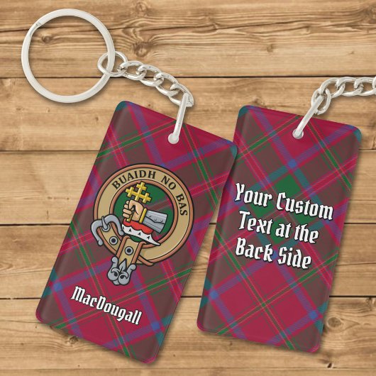 Clan MacDougall Crest over Tartan Sleutelhanger