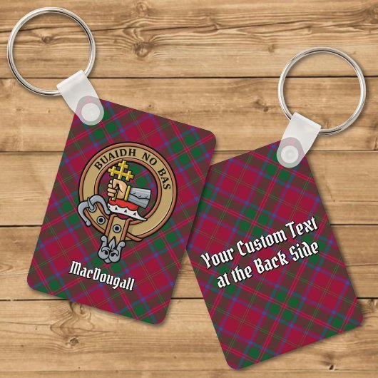 Clan MacDougall Crest over Tartan Sleutelhanger