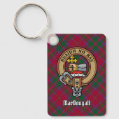 Clan MacDougall Crest over Tartan Sleutelhanger (Voorkant)