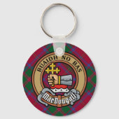 Clan MacDougall Crest over Tartan Sleutelhanger (Voorkant)