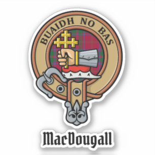 Clan MacDougall Crest over Tartan Sticker