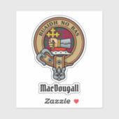 Clan MacDougall Crest over Tartan Sticker (Vel)