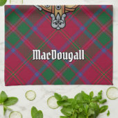 Clan MacDougall Crest over Tartan Theedoek (Gevouwen)
