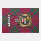 Clan MacDougall Crest over Tartan Theedoek (Horizontaal)
