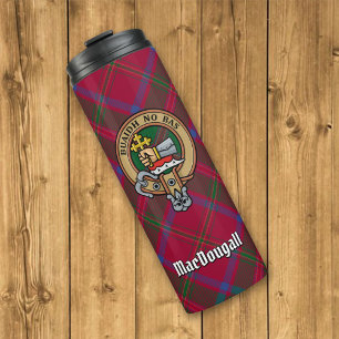 Clan MacDougall Crest over Tartan Thermosbeker