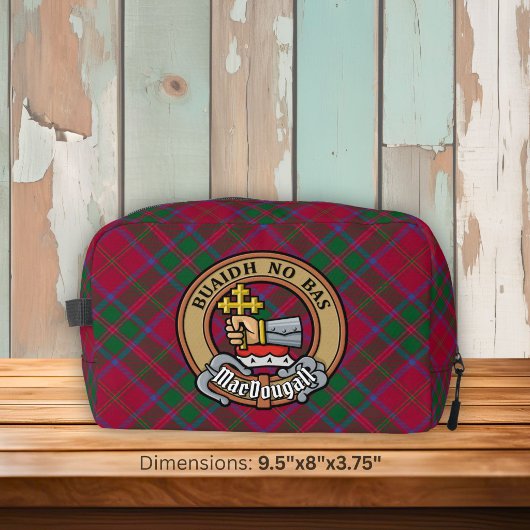 Clan MacDougall Crest over tartan Toilettasje
