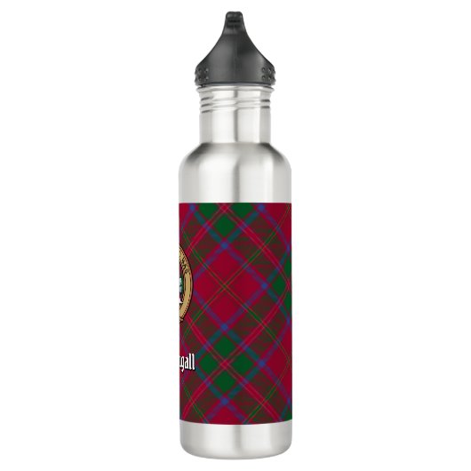 Clan MacDougall Crest over Tartan Waterfles (Rechts)