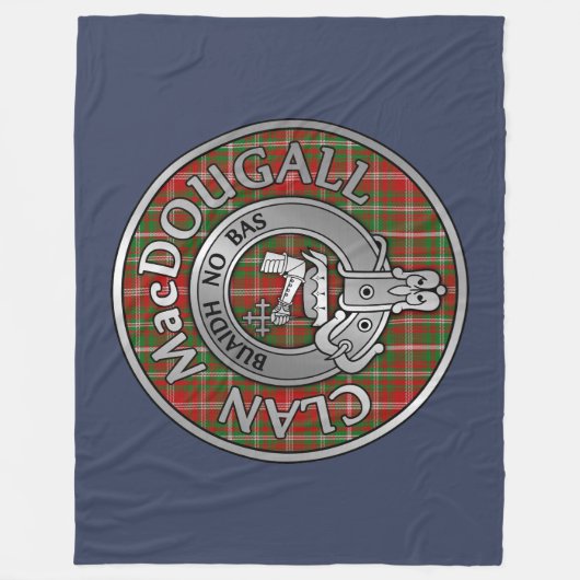 Clan MacDougall Crest & Tartan Fleece Deken (Voorkant)