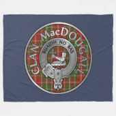 Clan MacDougall Crest & Tartan Fleece Deken (Voorkant (Horizontaal))