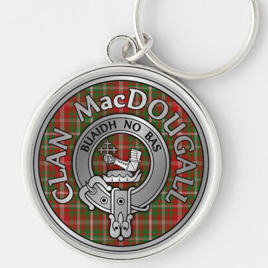 Clan MacDougall Crest & Tartan Sleutelhanger (Voorkant)