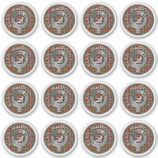 Clan MacDougall Crest & Tartan Sticker (Voorkant)