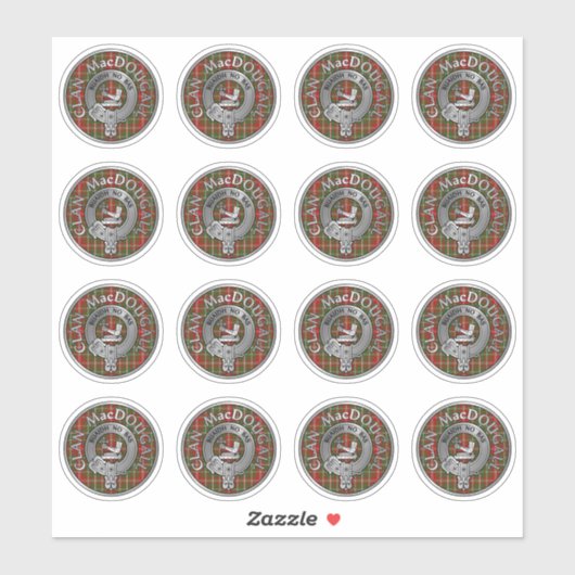 Clan MacDougall Crest & Tartan Sticker (Vel)