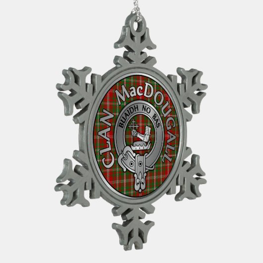 Clan MacDougall Crest & Tartan Tin Sneeuwvlok Ornament (Links)