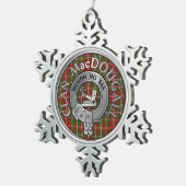 Clan MacDougall Crest & Tartan Tin Sneeuwvlok Ornament (Rechts)