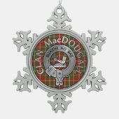 Clan MacDougall Crest & Tartan Tin Sneeuwvlok Ornament (Voorkant)