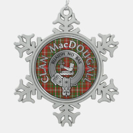 Clan MacDougall Crest & Tartan Tin Sneeuwvlok Ornament