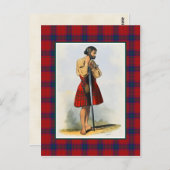 Clan MacDougall  Illustratie Tartan Lijst Briefkaart (Voorkant / Achterkant)