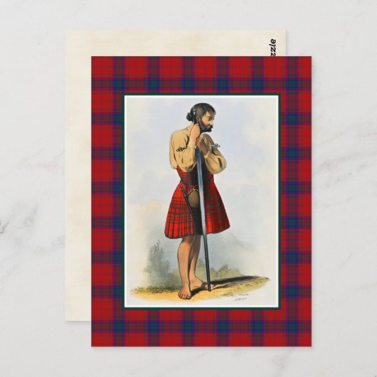Clan MacDougall  Illustratie Tartan Lijst Briefkaart (Voorkant / Achterkant)