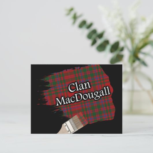 Clan MacDougall Schotse Tartan verfborstel Briefkaart (Staand voorkant)