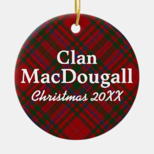 Clan MacDougall Scottish Tartan Keramisch Ornament