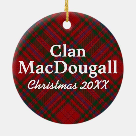 Clan MacDougall Scottish Tartan Keramisch Ornament (Achterkant)